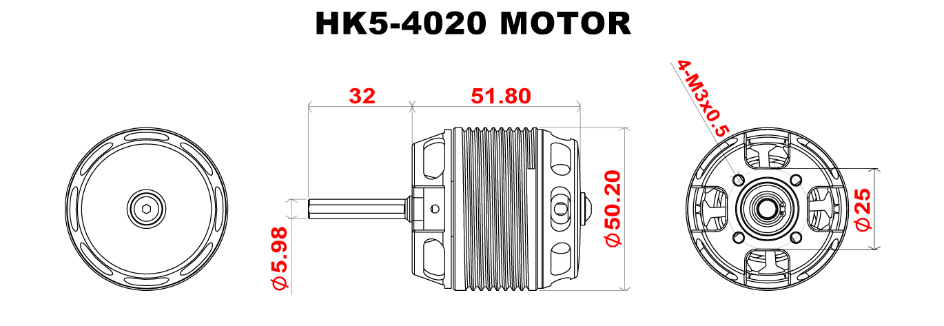 Scorpion HK5-4020-850kv Full Dimension