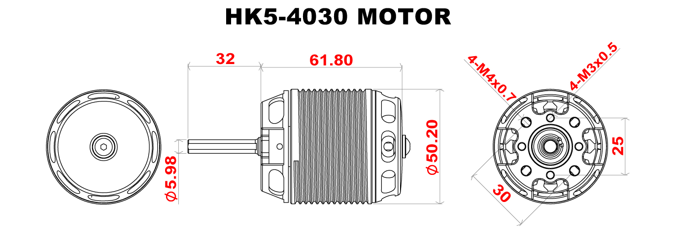 Scorpion HK5-4030-355kv Full Dimension