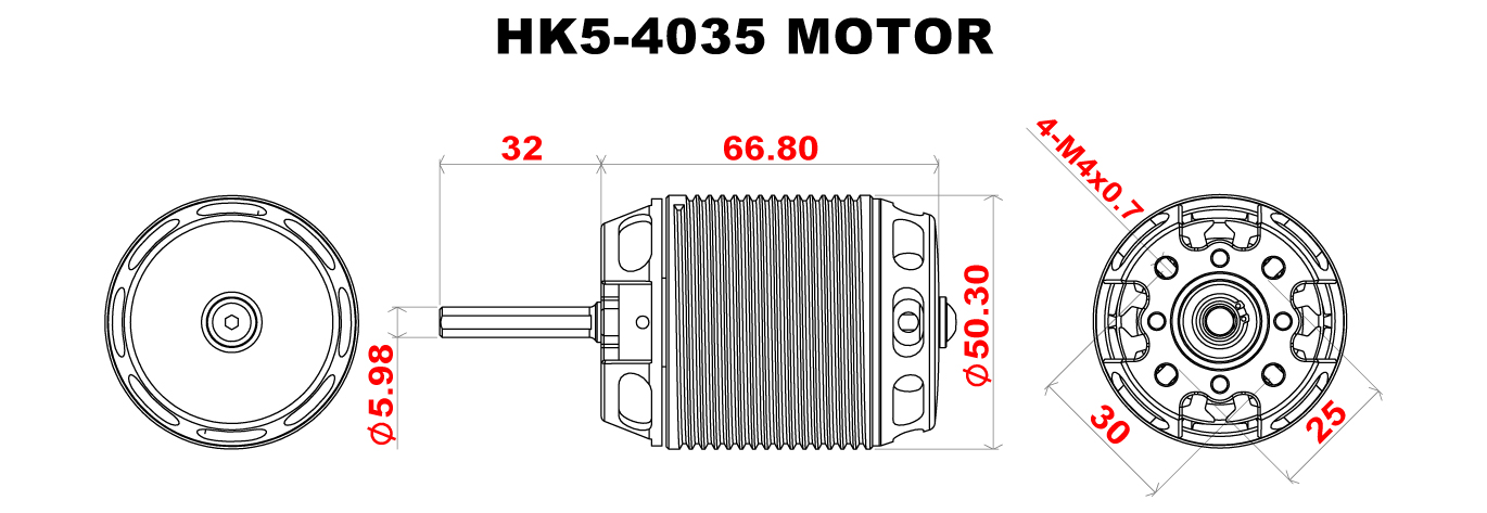 Scorpion HK5-4035-395kv Full Dimension