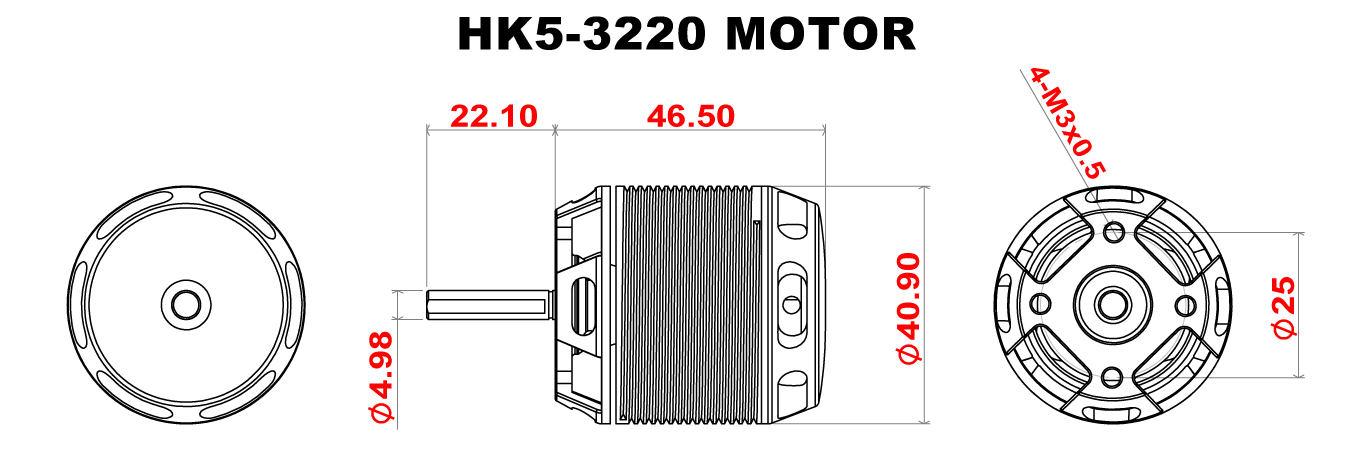 Scorpion HK5-3220-955kv Full Dimension