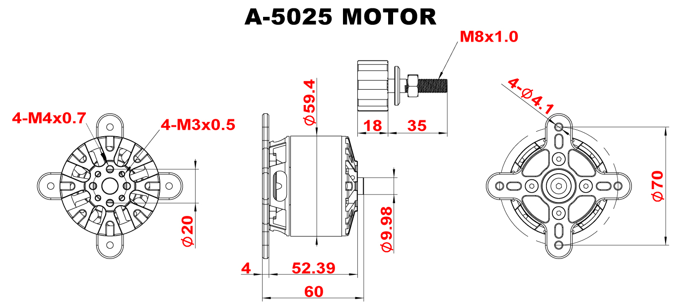 Scorpion A-5025 PNP Combo (12s / 30cc-35cc /4000w) Full Dimension